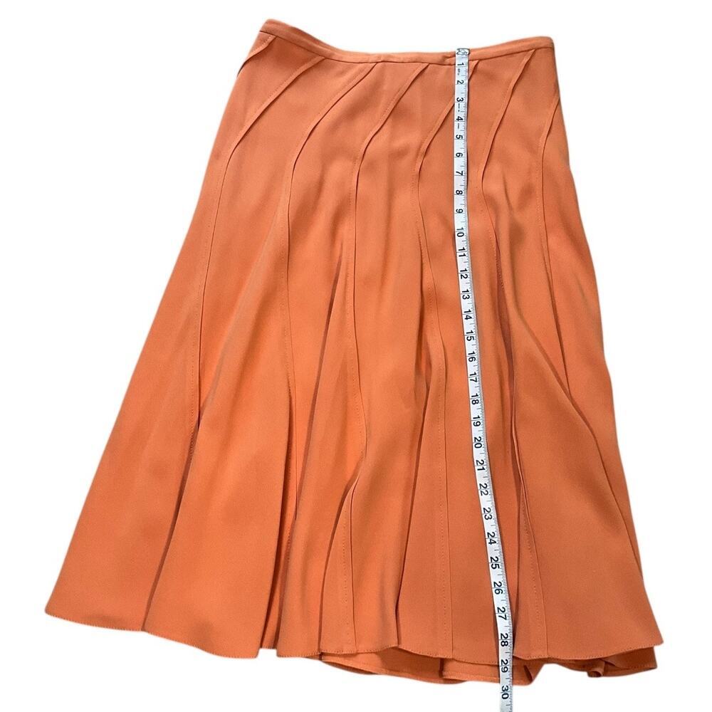 Doncaster Silk Midi Skirt Size 10 Burnt Orange Old Money Classic Workwear Luxury - Picture 6 of 8